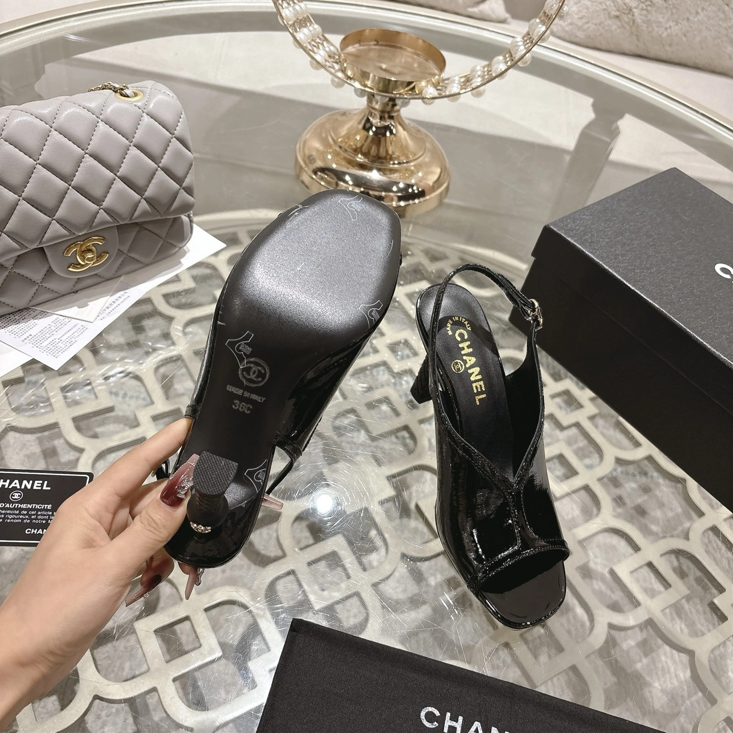 COCO-- 3h1958 G46538-B20968-94305 cowhide Heel height ：8.5cm item:E-X541I2410